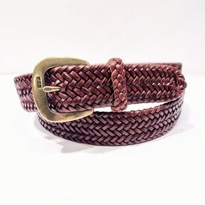 Polo Ralph Lauren Braided Leather Belt Men's Size 38 Brown Brass Buckle RL67